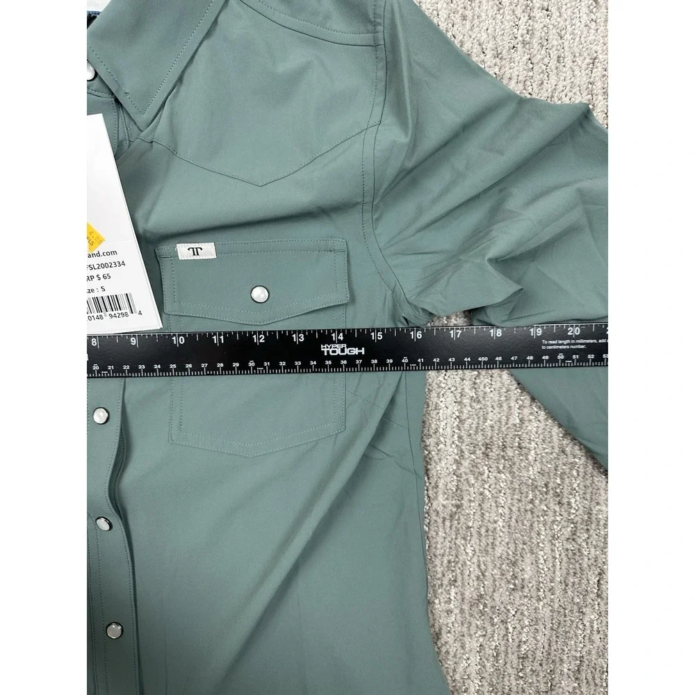Ferrell Women's Small Teal/Green Western Pearl Snap Shirt NWT Long Sleeve Rodeo
